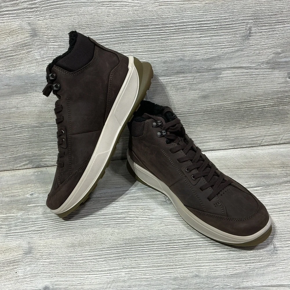 ECCO Byway 2.0 Waterproof Lace-up Boots Brown Leather Size EU 46 12-12.5 US NEW